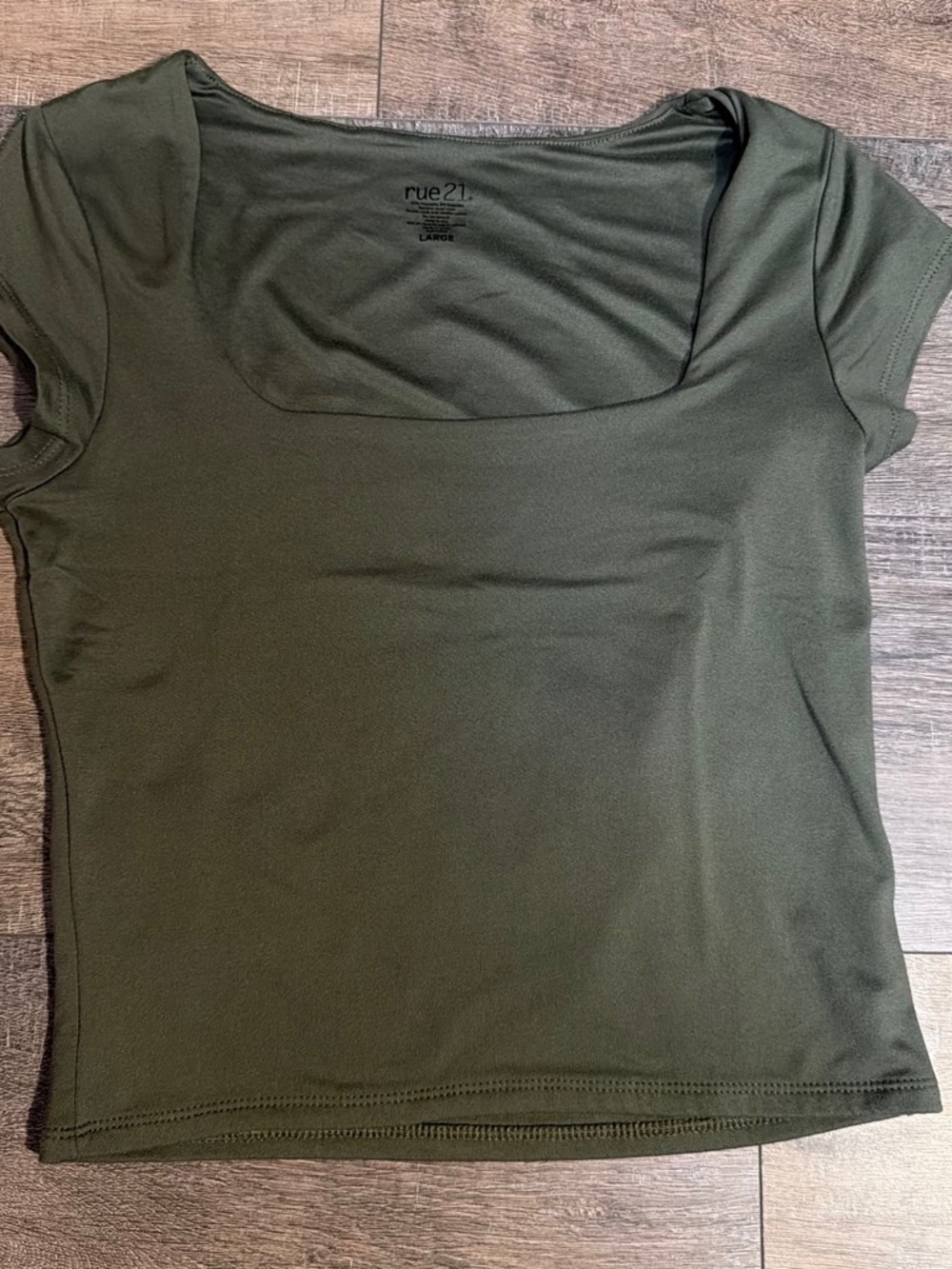 Rue21 Olive Green Scoop Neck Crop Top